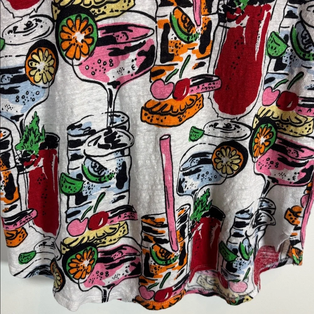Nicole Millar 100% Linen Cocktail Print Top - Picture 5 of 11